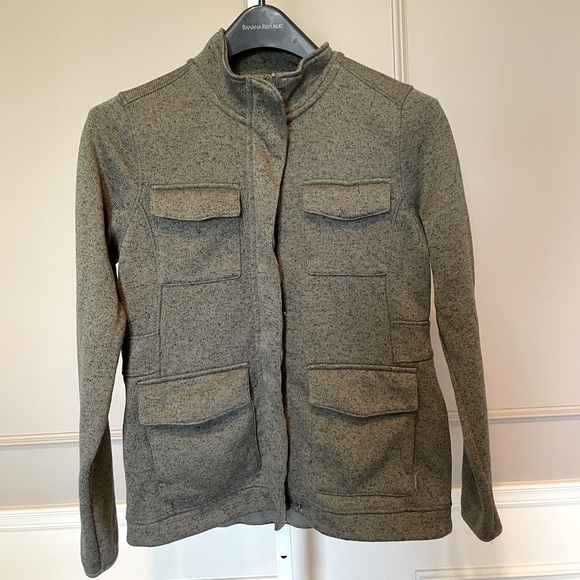 Eddie Bauer Women's jacket utility cargo army full zip cargo marled green sz M - Picture 1 of 6